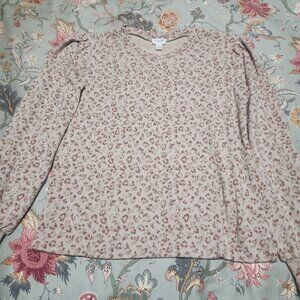 J. Crew Factory Puff Sleeve Sweatshirt Multi Color Animal Pattern Size XXS